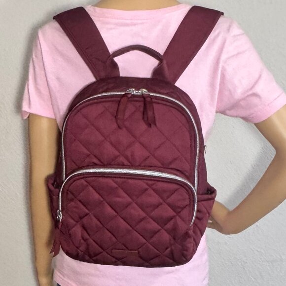 Vera Bradley Small Backpack in Performance Twill Raisin NWT - Picture 4 of 12